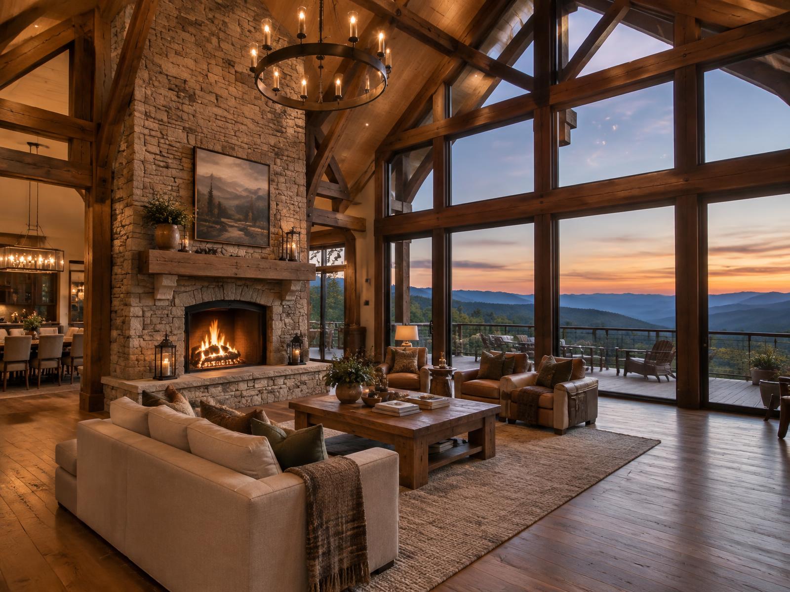 Custom mountain home built by Arcadia Ridge Construction in Western North Carolina